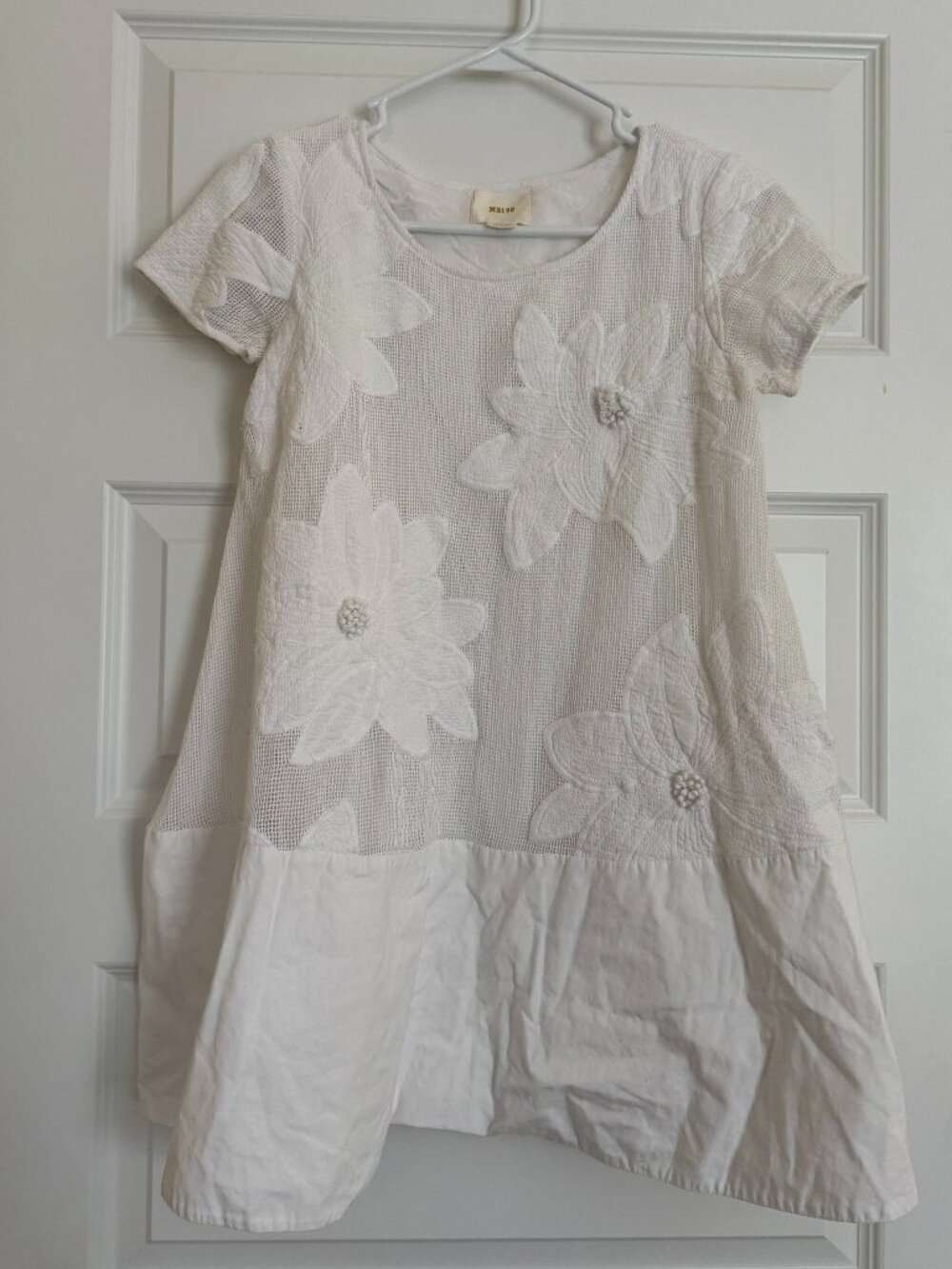 Anthropologie Maeve Orchard Beach Dress, White Floral, Small Petite